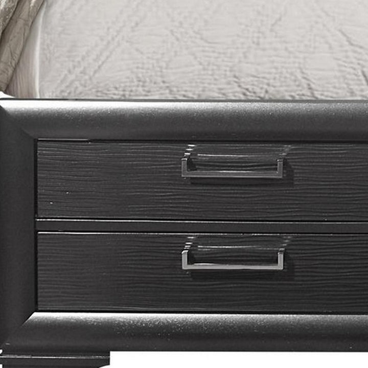 Solid Wood Full Gray Eight Drawers Bed