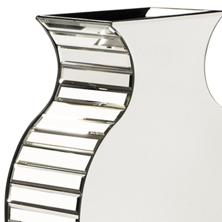 Curvy Art Deco Style Mirrored Vase