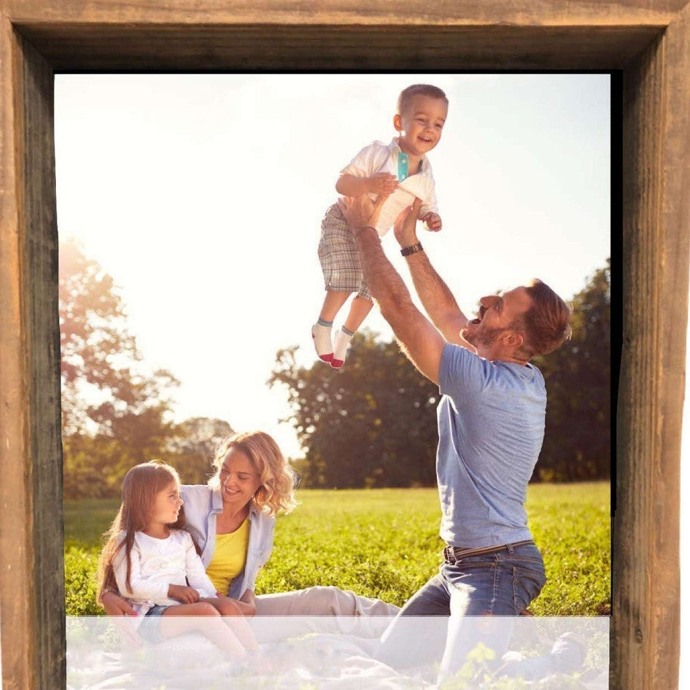 10" X 10" Rustic Farmhouse Dark Gray Wood Shadow Box