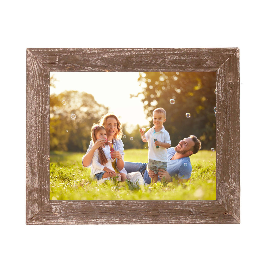 12” X 18” Rustic Farmhouse Brown Wood Frame