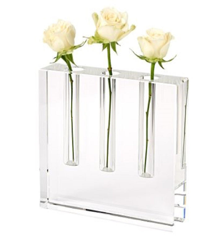 7" Clear Crystal Clear Square Table Vase