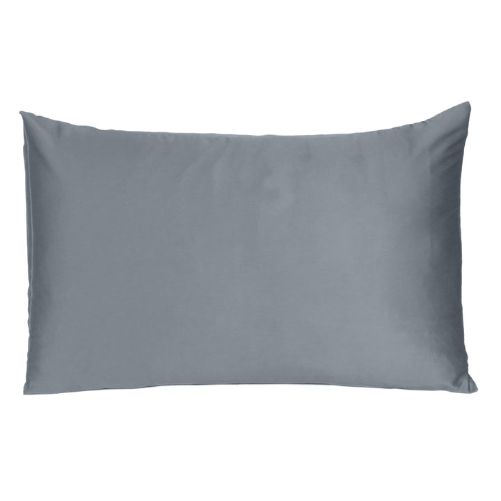 Dark Gray Dreamy Set Of 2 Silky Satin Standard Pillowcases