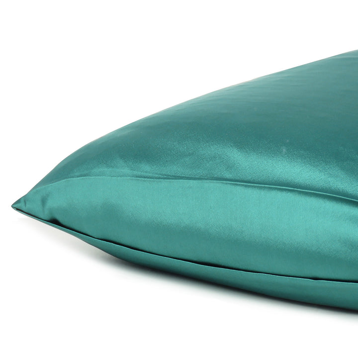 Teal Dreamy Set Of 2 Silky Satin Standard Pillowcases