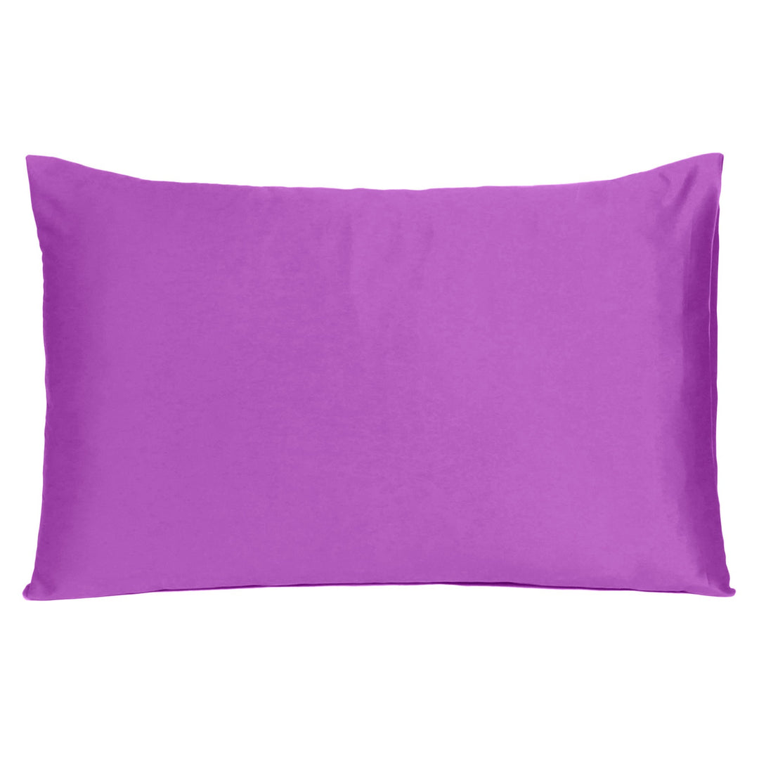 Purple Merlot Dreamy Set Of 2 Silky Satin Standard Pillowcases