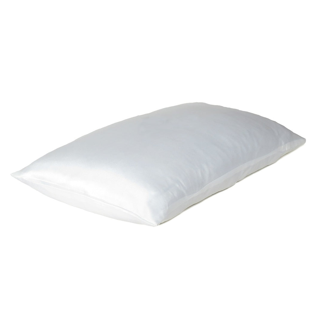 White Dreamy Set Of 2 Silky Satin Standard Pillowcases