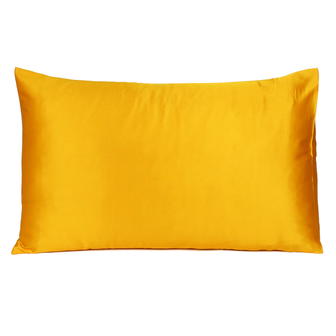 Goldenrod Dreamy Set Of 2 Silky Satin Standard Pillowcases