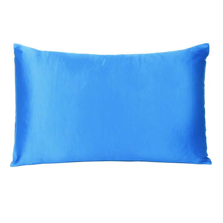 Blue Dreamy Set Of 2 Silky Satin Queen Pillowcases