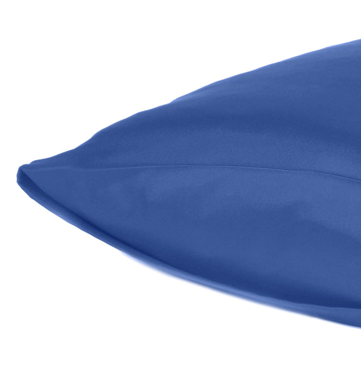 Navy Blue Dreamy Set Of 2 Silky Satin Queen Pillowcases