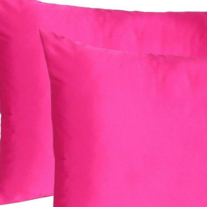 Fuchsia Dreamy Set Of 2 Silky Satin Queen Pillowcases