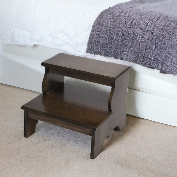 18" Brown Wood Step Stool