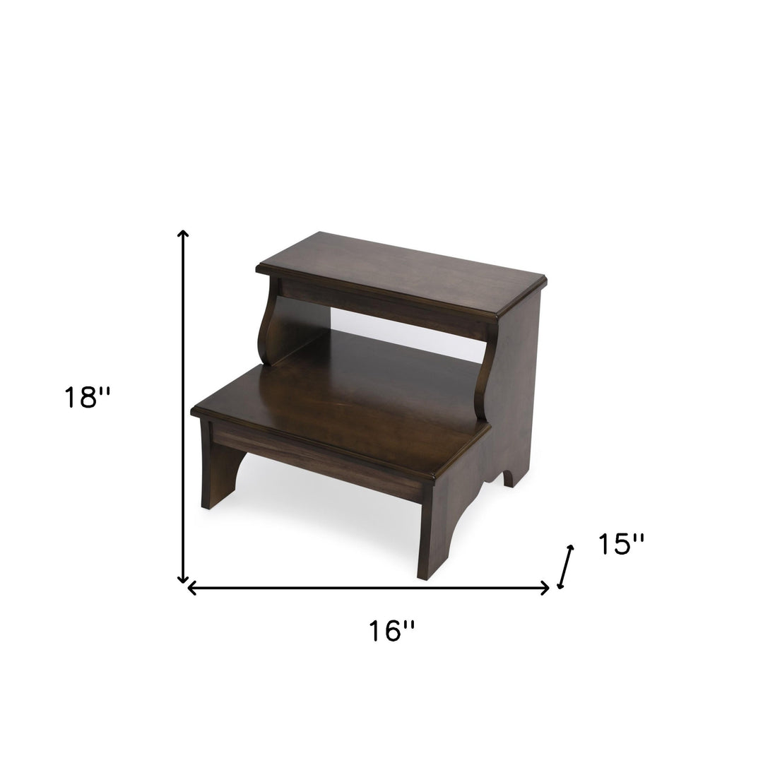 18" Brown Wood Step Stool