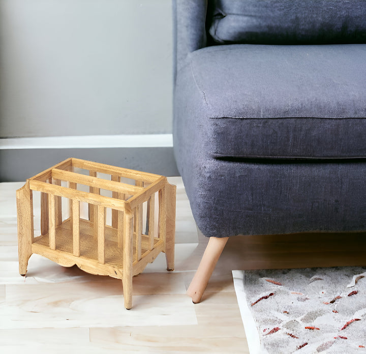 21" Natural Wood Magazine Basket