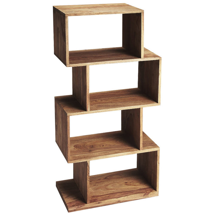 48" Sheesham Vertical Standard Bookcase Back Open