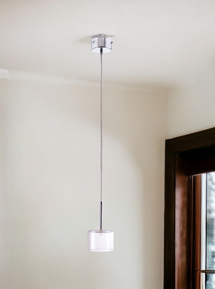 Silver Lantern Metal LED Ceiling Light With Clear Shades