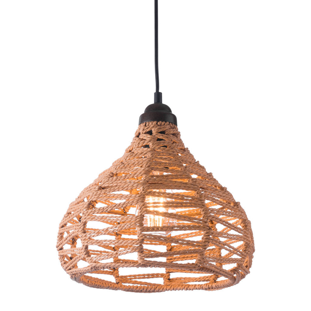 Natural Lantern Metal Dimmable Ceiling Light With Natural Shades