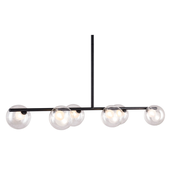 Black Kitchen Island Six Light Metal Ceiling Light