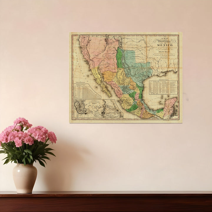 Vintage 1846 Map Of Mexico Unframed Print Wall Art