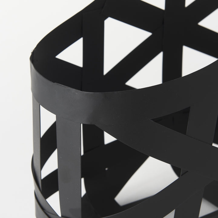 Set Of Two Black Geometric Metal Baskets