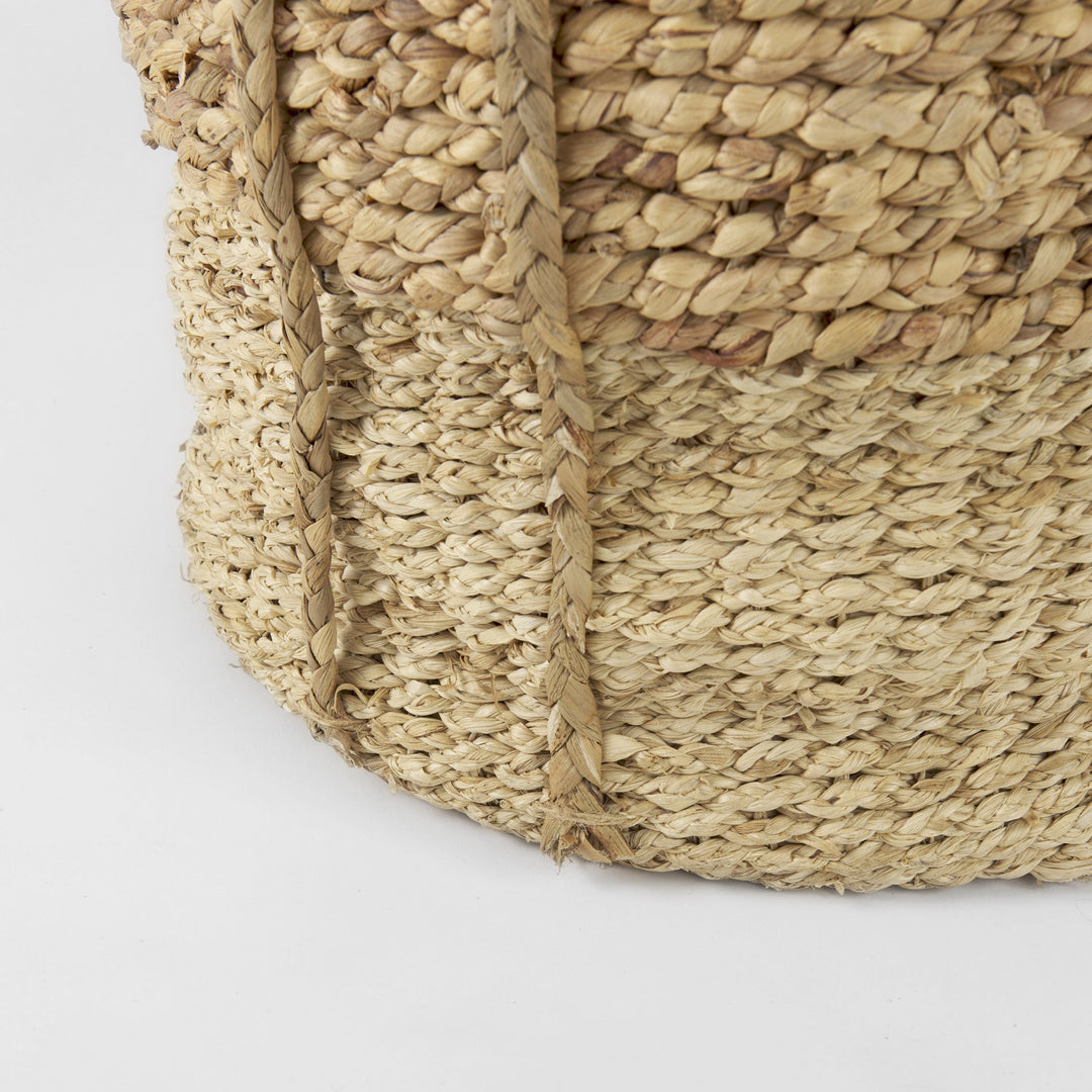 Set Of Three Two Tone Wicker Storage Baskets