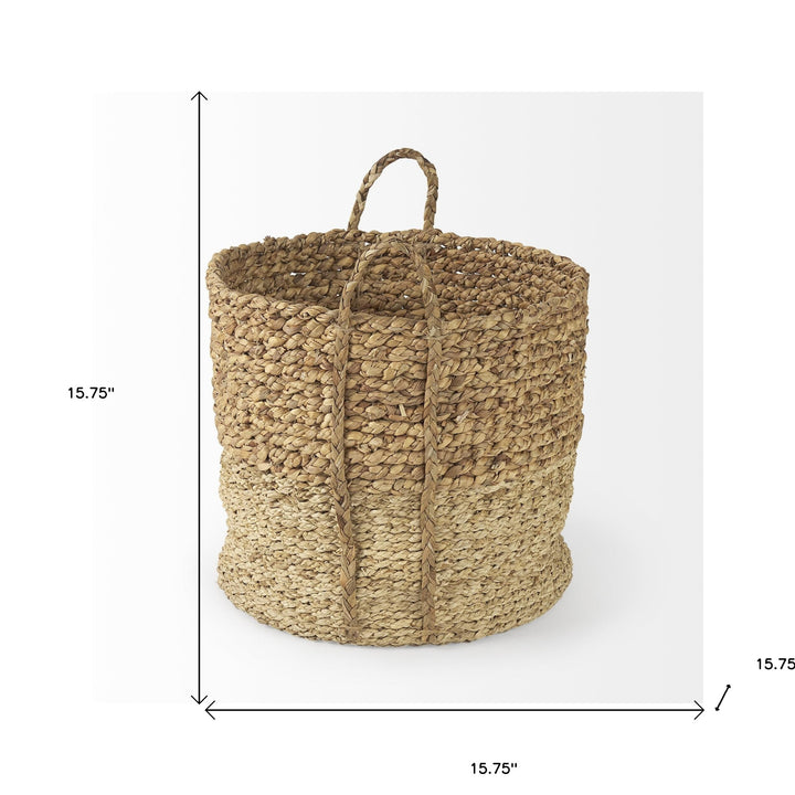 Set Of Three Two Tone Wicker Storage Baskets