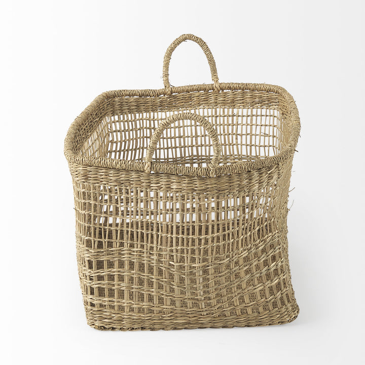 Set of Two 15" Natural Wicker Basket