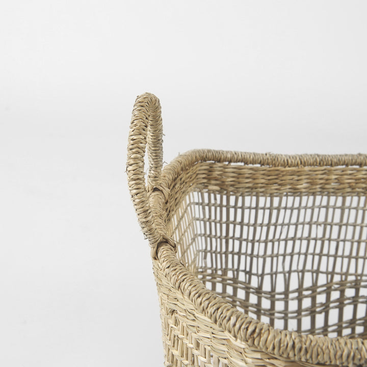 Set of Two 15" Natural Wicker Basket