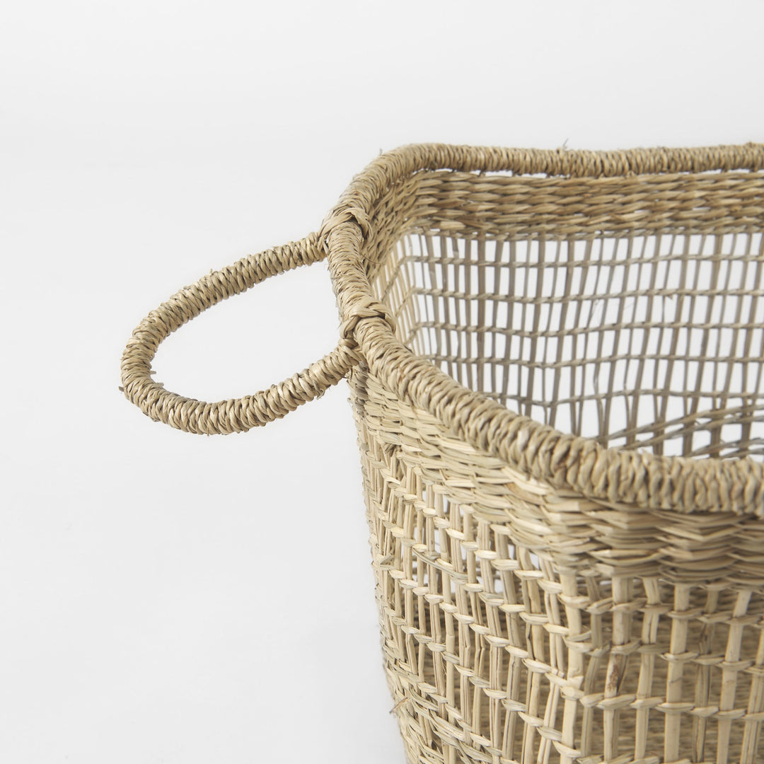 Set of Two 15" Natural Wicker Basket