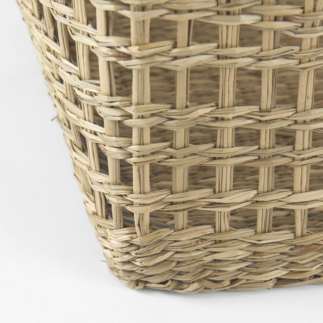 Set of Two 15" Natural Wicker Basket