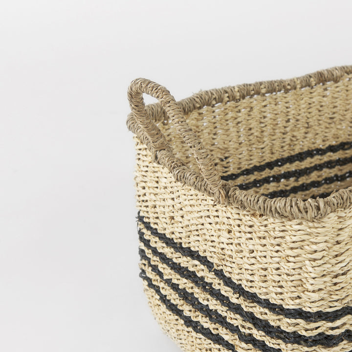 Set of Two 13" Natural Wicker Basket