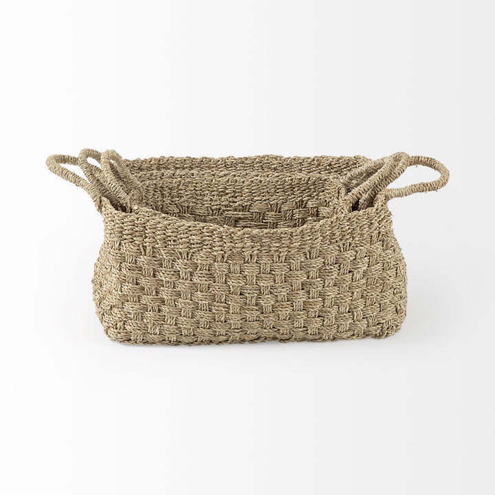 Set of Three 12" Natural Wicker Basket