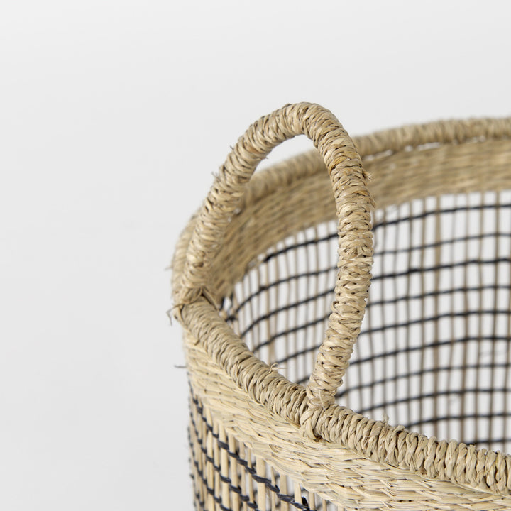 Set Of Three Light Brown Storage Baskets