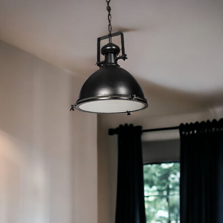 Industrial Black Metal Hanging Pendant Light