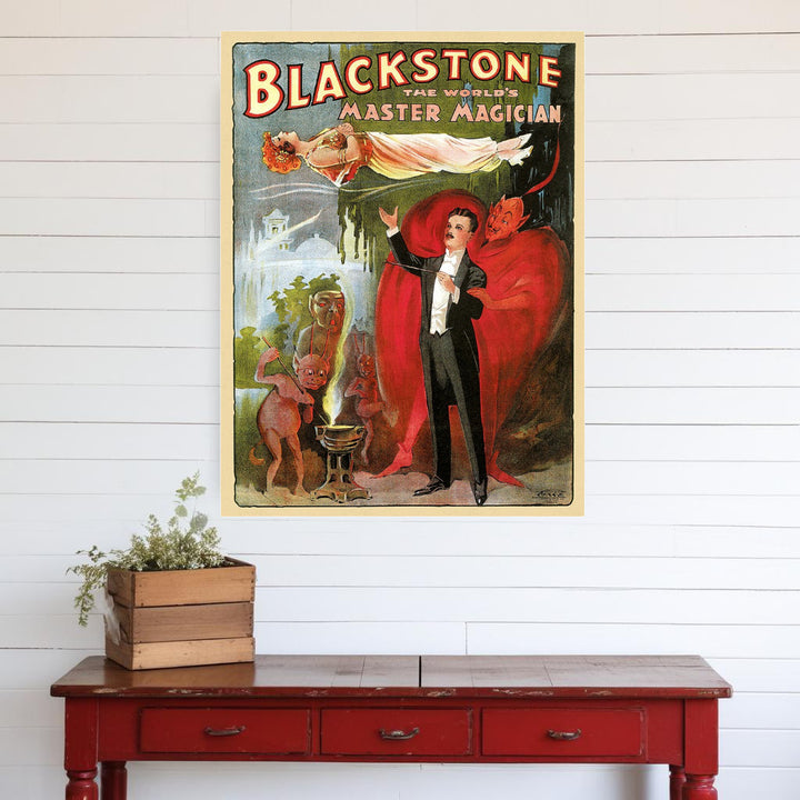 Vintage 1934 Blackstone Magic Unframed Print Wall Art