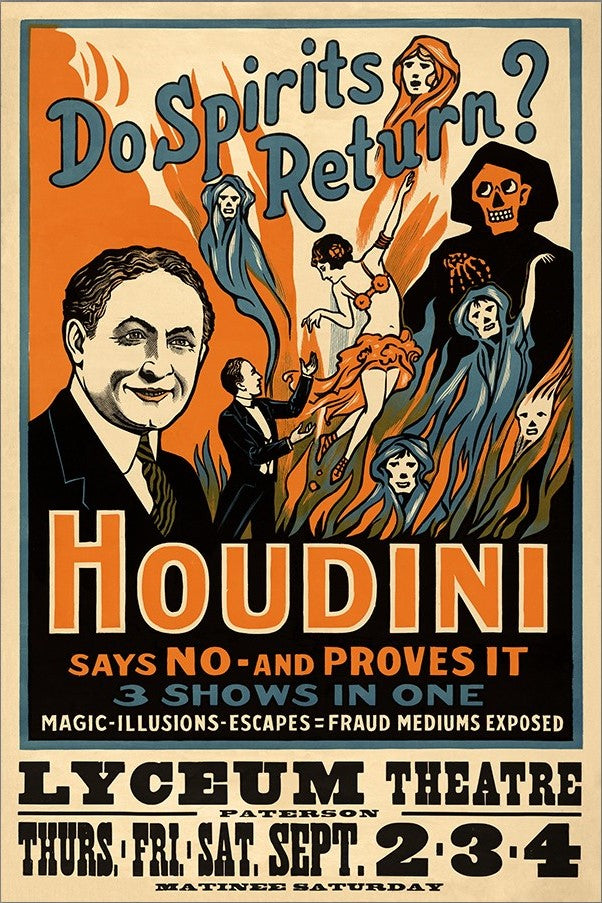 Houdini Spirits Vintage Magic Unframed Print Wall Art