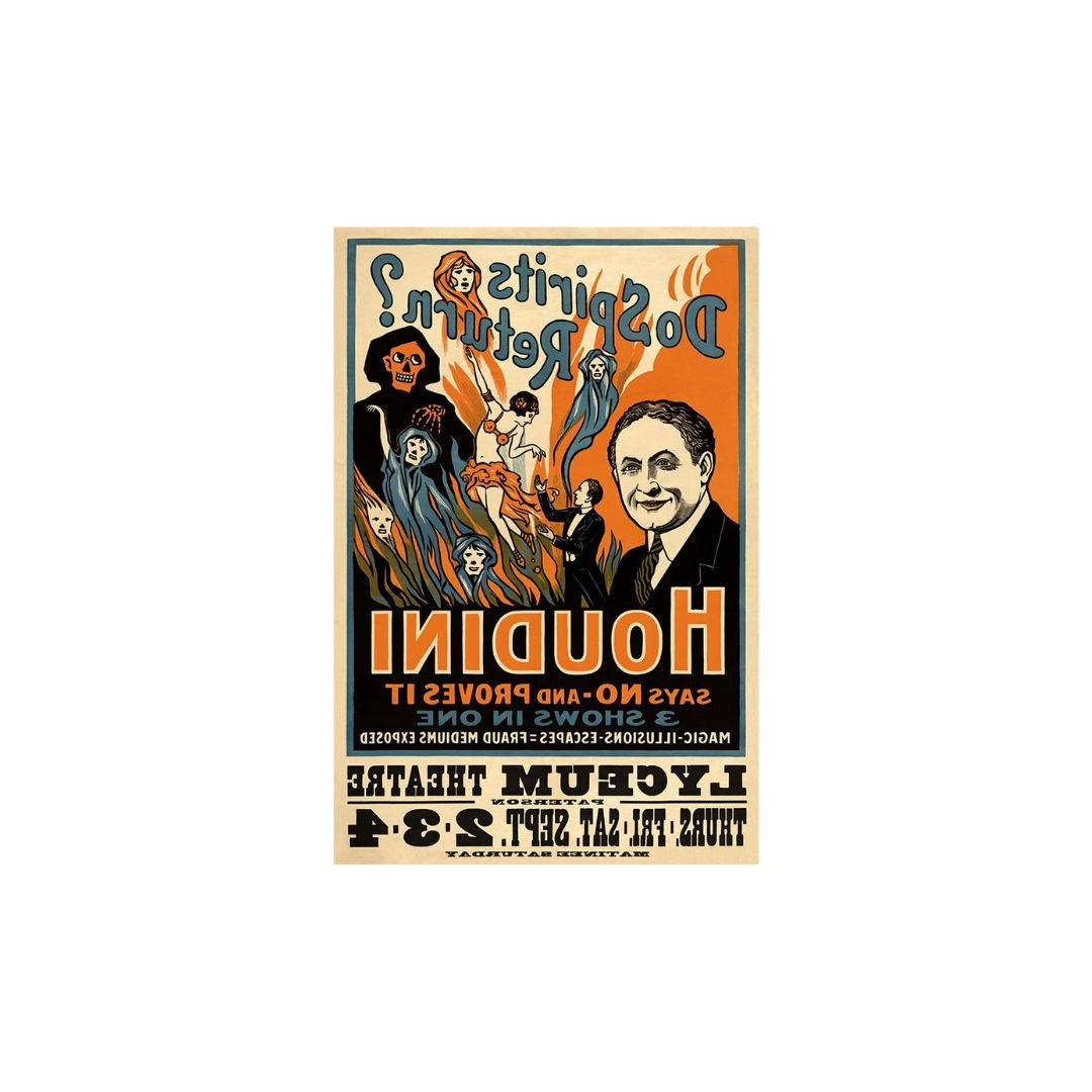 Houdini Spirits Vintage Magic Unframed Print Wall Art