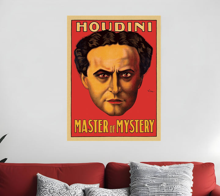 36" X 48" Houdini Master Of Mystery Vintage Magic Poster Wall Art