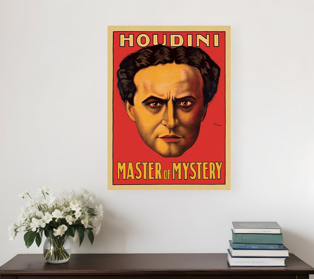 36" X 48" Houdini Master Of Mystery Vintage Magic Poster Wall Art