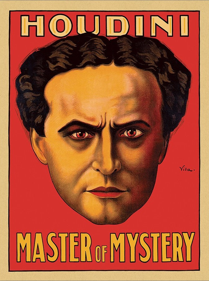 36" X 48" Houdini Master Of Mystery Vintage Magic Poster Wall Art