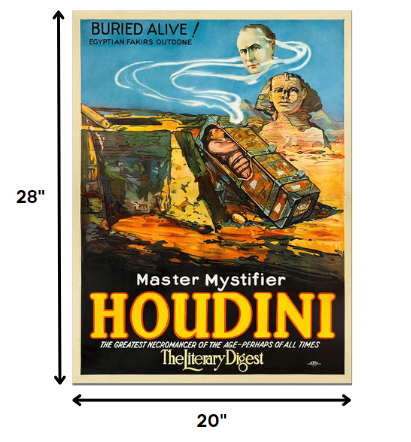 Master Mystifier Houdini Vintage Magic Unframed Print Wall Art