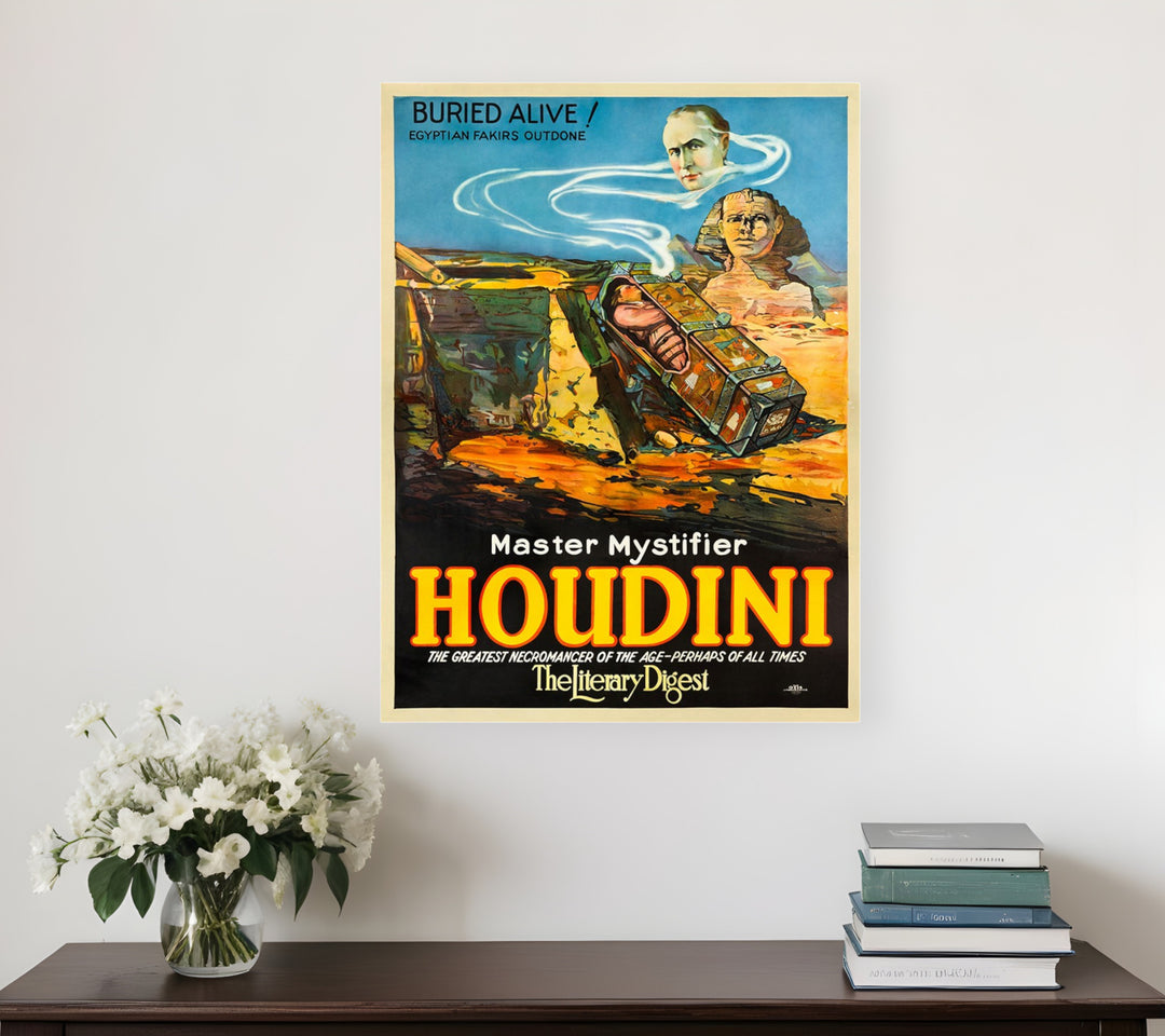 Master Mystifier Houdini Vintage Magic Unframed Print Wall Art