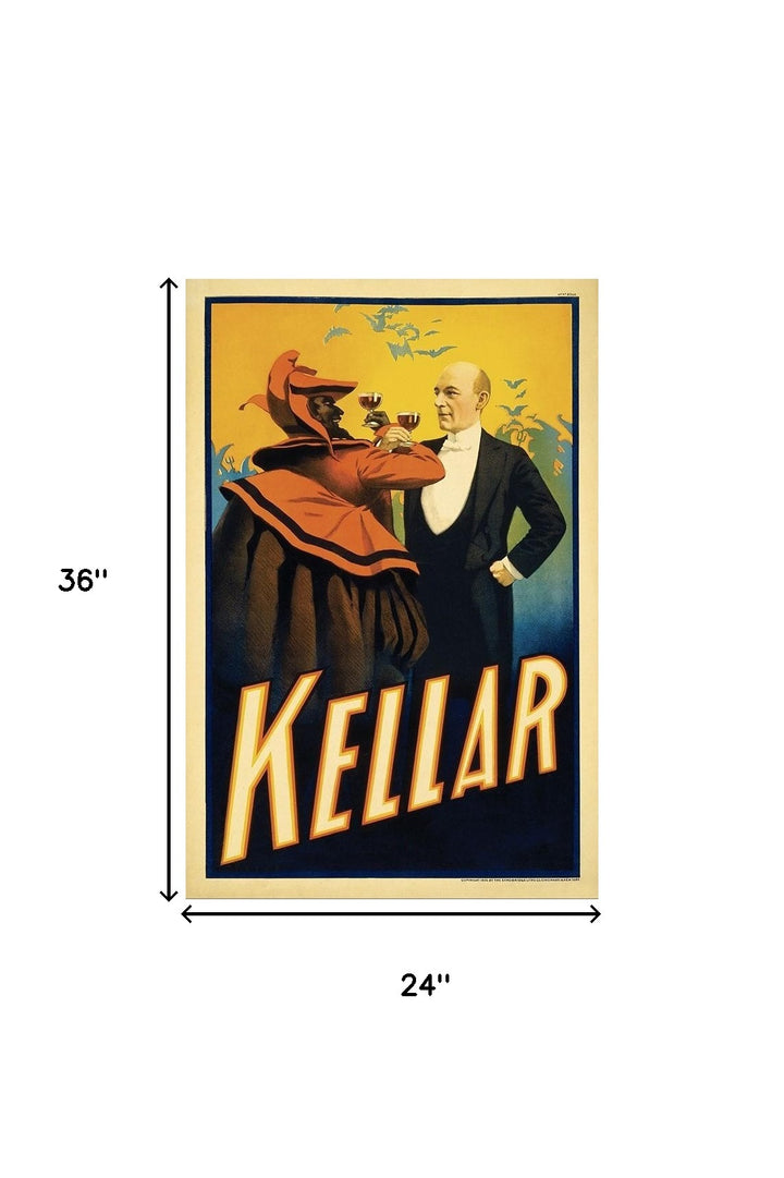 Kellar Having Drinks With The Devil Vintage Magic Unframed Print Wall Art