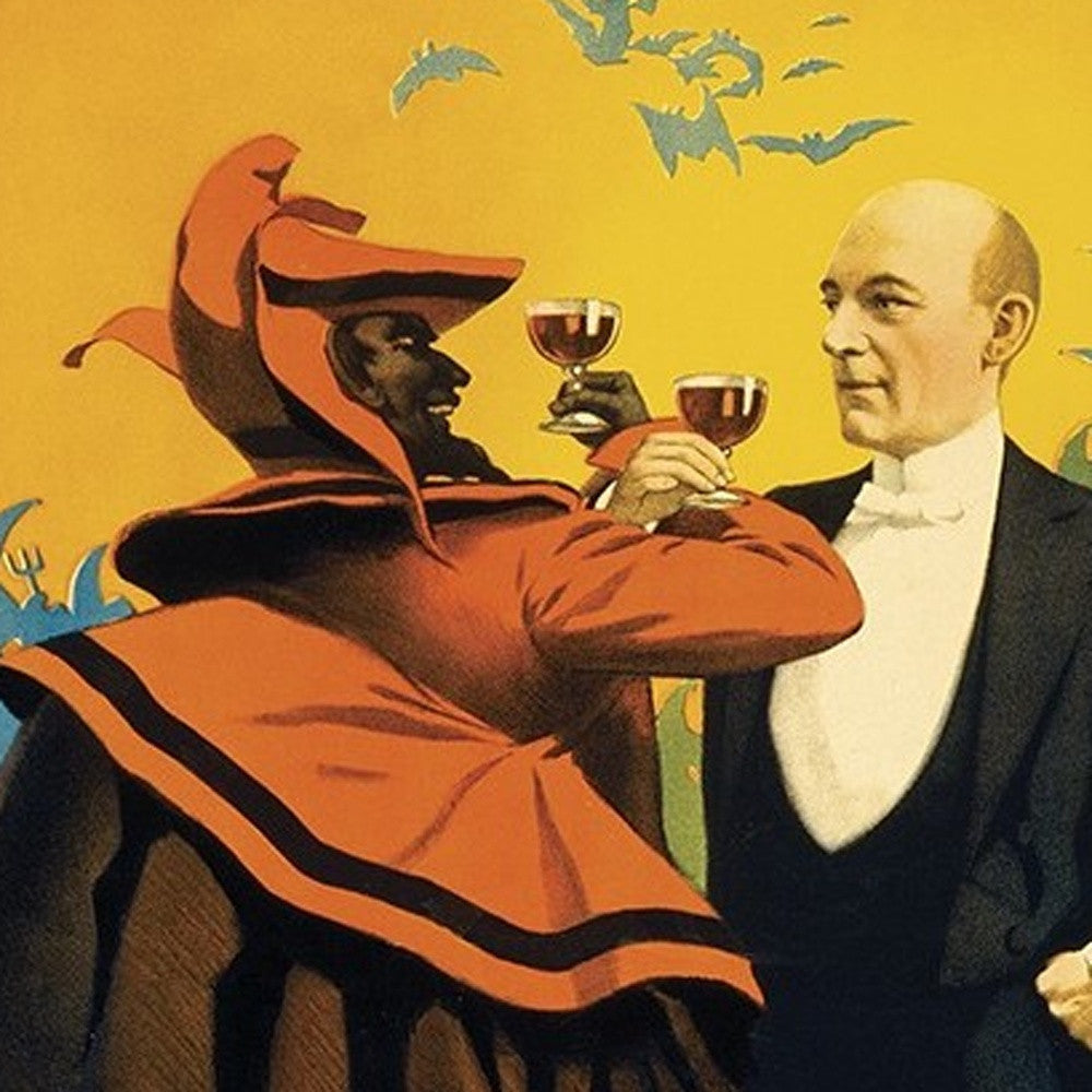 Kellar Having Drinks With The Devil Vintage Magic Unframed Print Wall Art