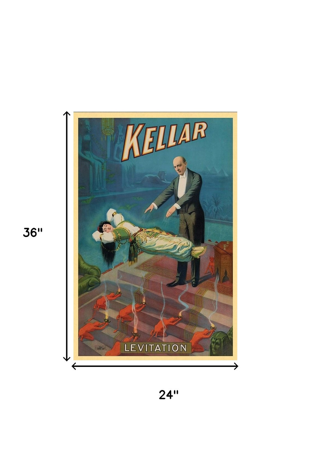 Kellar Levitation Vintage Magic Unframed Print Wall Art