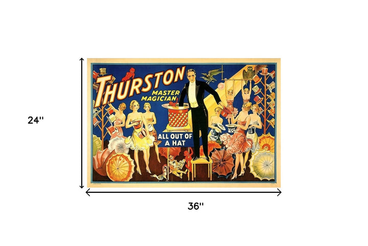 Thurston Out Of A Hat Vintage Magic Unframed Print Wall Art