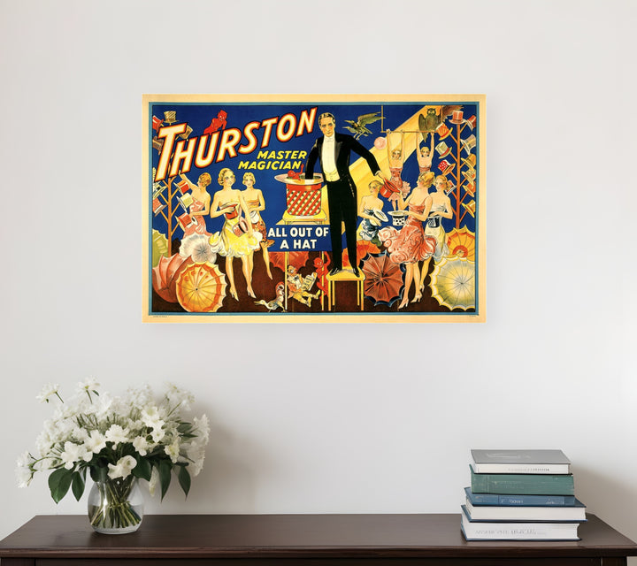 Thurston Out Of A Hat Vintage Magic Unframed Print Wall Art