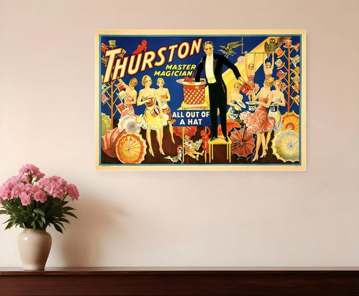 Thurston Out Of A Hat Vintage Magic Unframed Print Wall Art