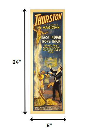 24" X 72" Thurston Rope Trick Vintage Magic Poster Wall Art