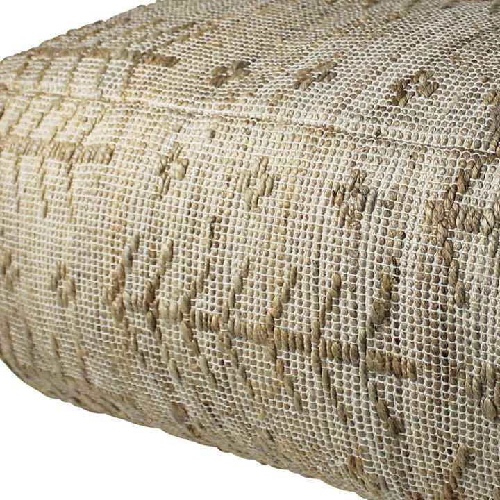 Natural Hemp Textured Rectangle Pouf