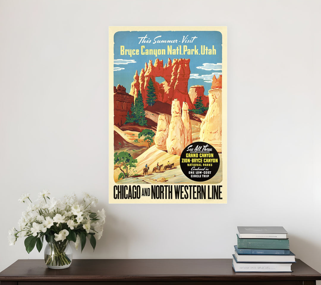 Vintage 1950s Bryce Canyon National Park Unframed Print Wall Art