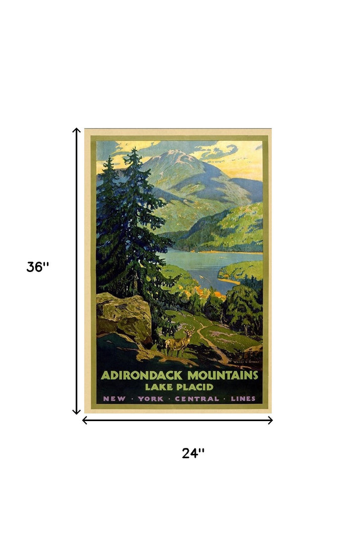 Vintage 1920S Adirondack Mountains Unframed Print Wall Art